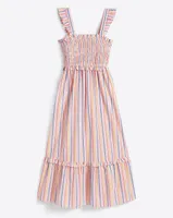 Kimberly Smocked Midi Dress Stripe