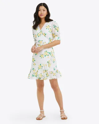 Reba Wrap Dress Magnolia Eyelet