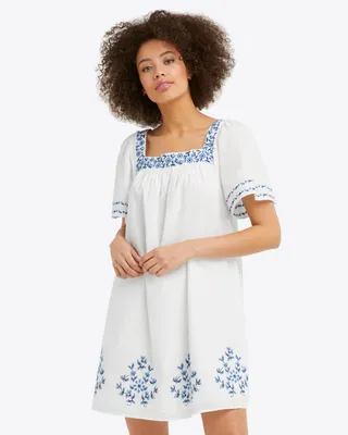 Maren Dress Embroidered Camellia