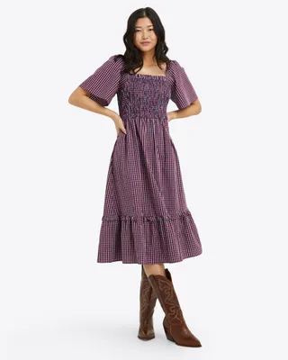 Deana Smocked Dress Picnic Plaid