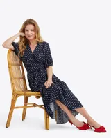 Priscilla Wrap Dress Polka Dot