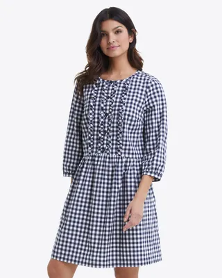 Wanda Dress Navy Gingham