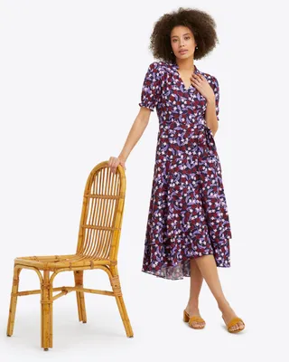 Draper James Naomi Wrap Dress Shimmer Magnolia