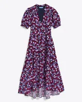 Naomi Wrap Dress Plum Floral