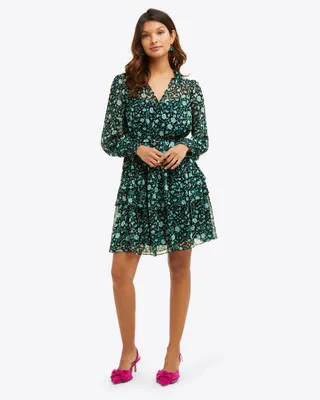 Tie Waist Dress Fall Vines