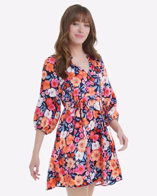 Kellie Babydoll Dress Wildflower Bouquet