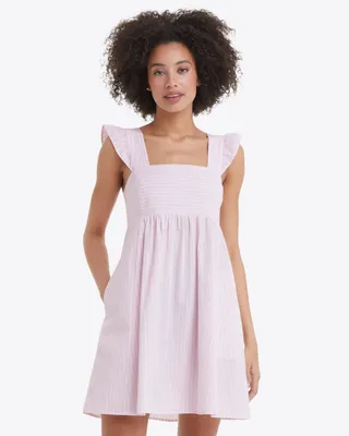 Maddie Babydoll Dress Pink Stripe