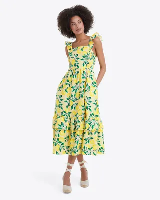Carrie Midi Dress Lemon Blossom