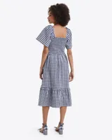 Deana Smocked Dress Navy Gingham