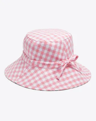 Reversible Canvas Bucket Hat in Multi Gingham