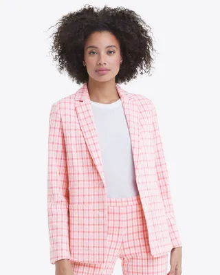 Elle Blazer Windowpane Plaid