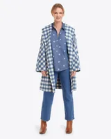 Shawl Collar Belted Coat Gingham