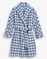 Shawl Collar Belted Coat Gingham