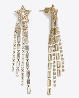 Pave Star Chandelier Earrings