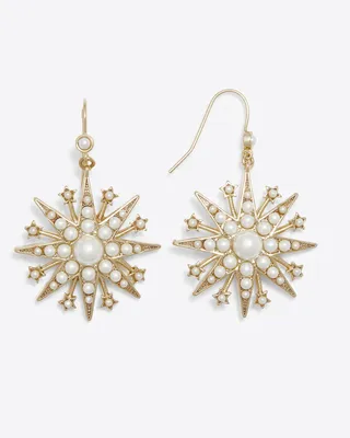 Pearl Star Drop Earrings