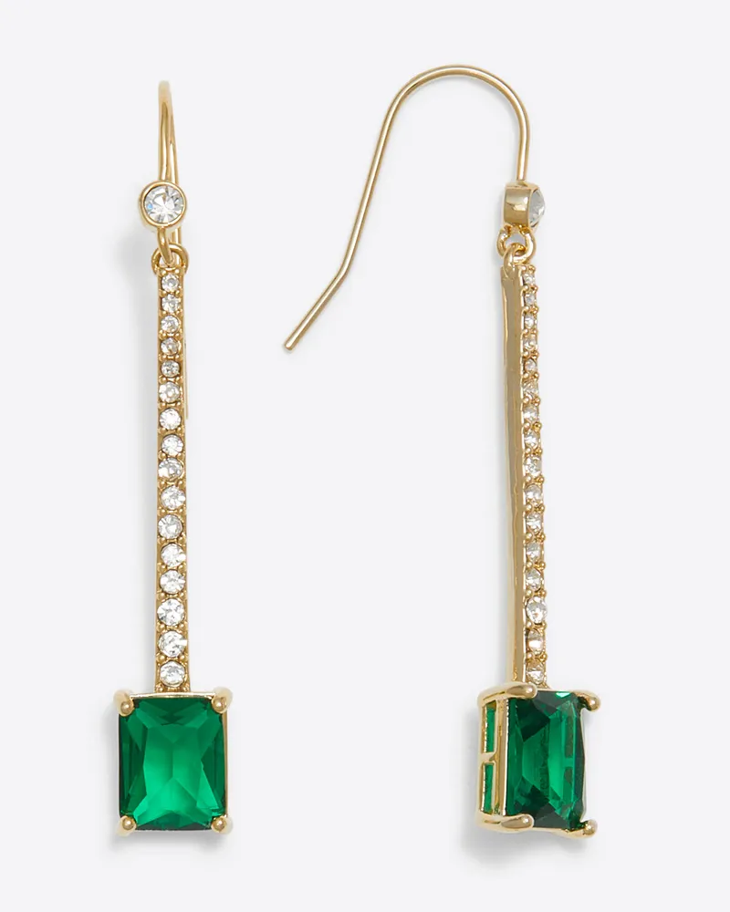 Tapered Emerald Drop Earrings