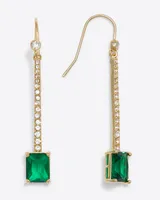 Tapered Emerald Drop Earrings