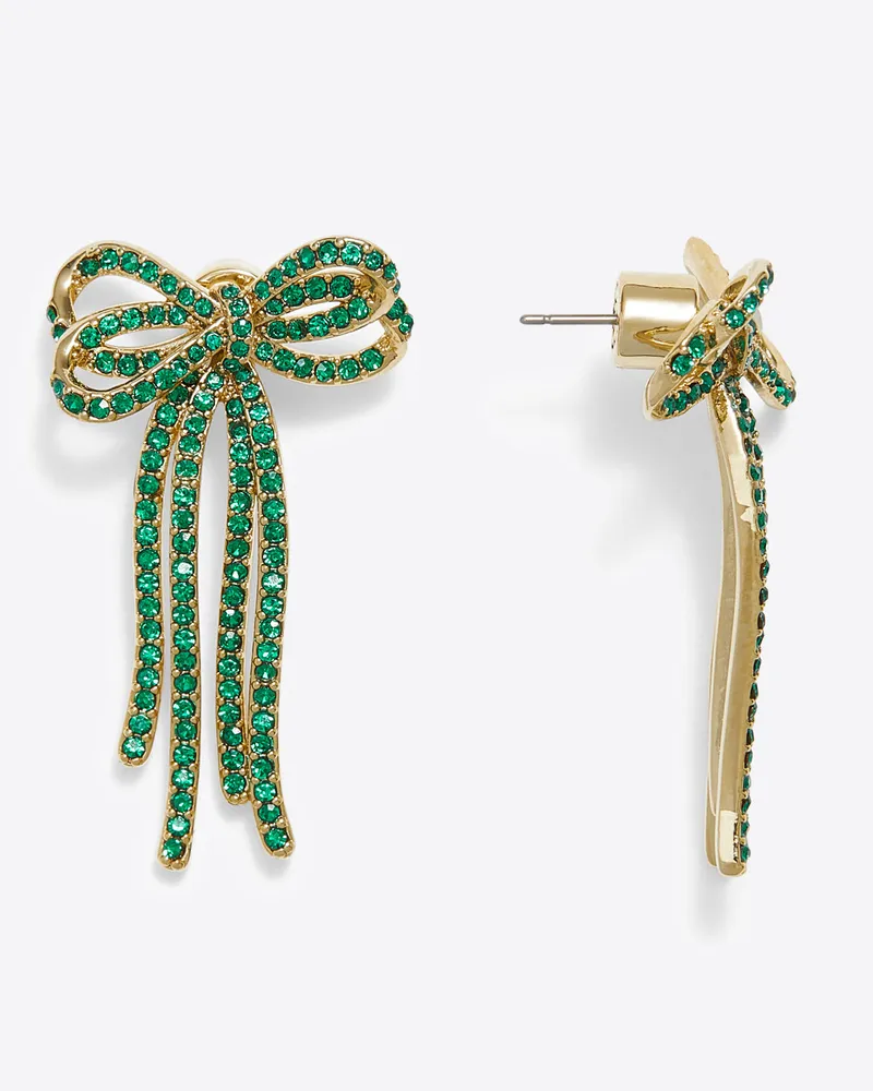 Emerald Bow Earrings