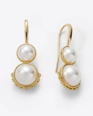 Scalloped Pearl Drop Earrings