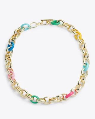 Candy Enamel Gold Chain Necklace