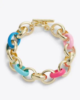 Candy Enamel Gold Chain Bracelet