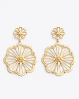 Milgrain Daisy Double Drop Earrings