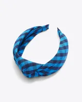 Knot Headband in Blue Gingham