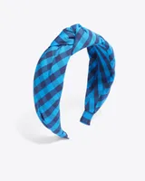 Knot Headband in Blue Gingham