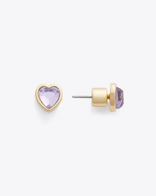 Heart Studs in Purple