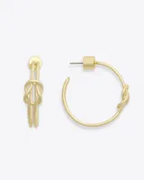 Knot Hoop Earrings in Gold