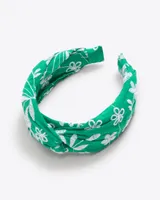 Knot Headband in Embroidered Floral