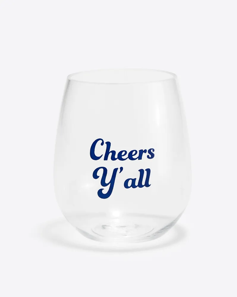 Cheers Y'all Acrylic Wine Glass