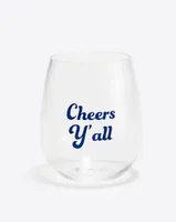 Cheers Y'all Acrylic Wine Glass