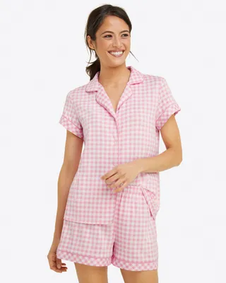 Sara Pajama Set Light Pink Gingham