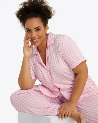Linda Pajama Set Light Pink Gingham