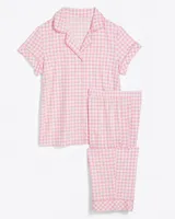 Linda Pajama Set Light Pink Gingham