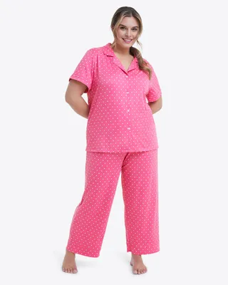 Linda Pajama Set Pink Polka Dot