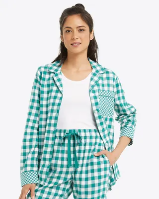 DJ x Lands' End Women's Long Sleeve Flannel Pajama Top