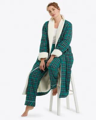 Stewart Plaid Yarn Dye Flannel Robe