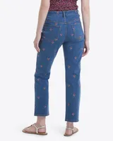 Kick Flare Jeans Embroidered Posy