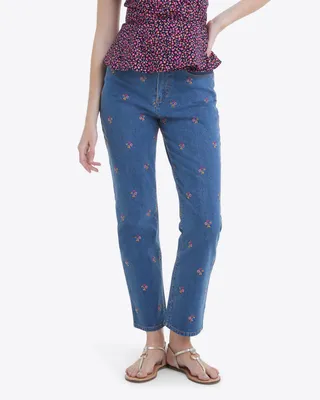 Kick Flare Jeans Embroidered Posy