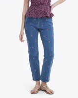 Kick Flare Jeans Embroidered Posy