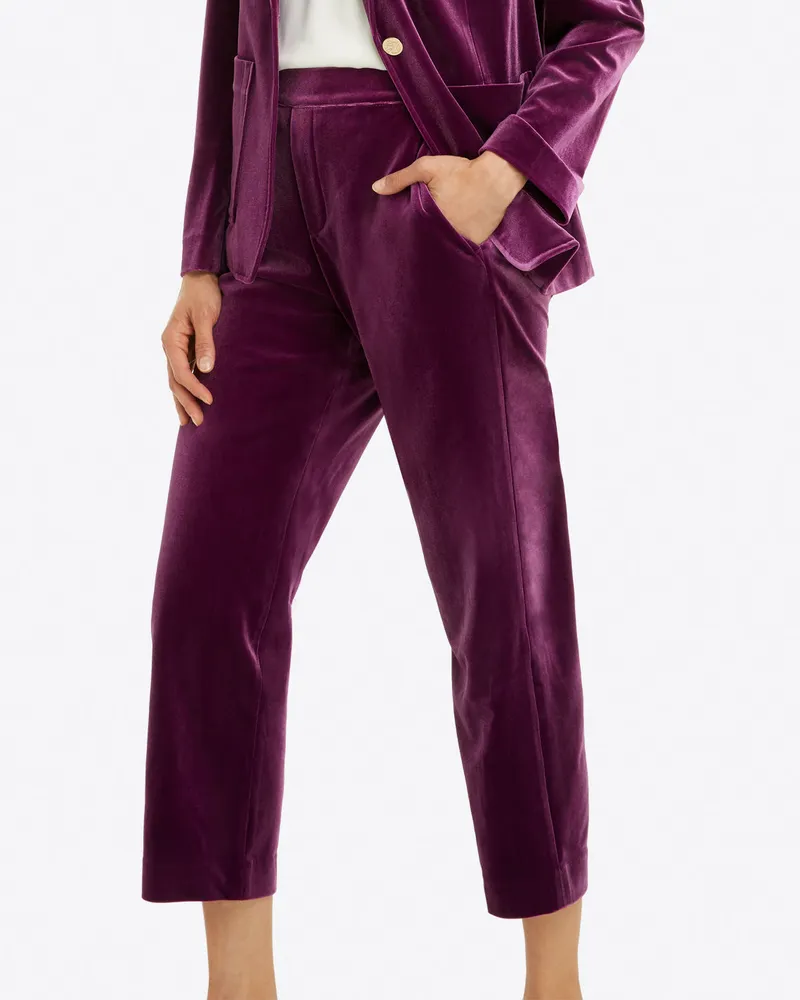 Straight Leg Pants in Plum Velvet – Draper James