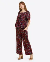 Pull On Pants Ribbon Floral