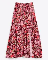 Side Slit Skirt Flowering Vine