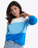 Crewneck Sweater Blue Colorblock