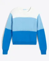 Crewneck Sweater Blue Colorblock