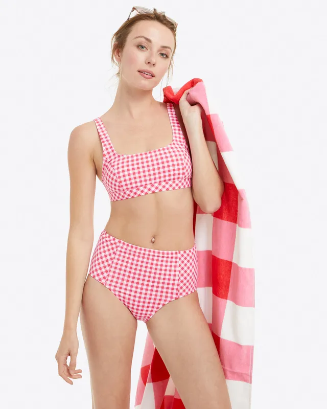 Smocked Bikini Top in Red Gingham – Draper James