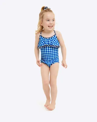 DJ x Lands' End Kids One Piece Ruffle Swimsuit