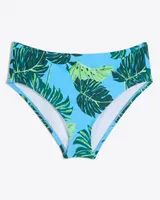 Mid Rise Bikini Bottom Monstera Floral